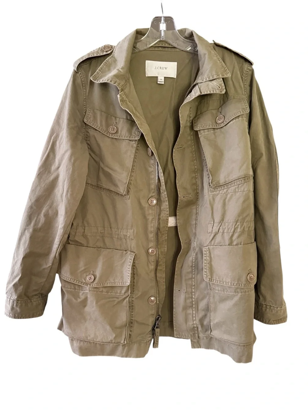 J.Crew Military Utility Field Jacket Army Olive Green M-65 Cotton Medium Olive M